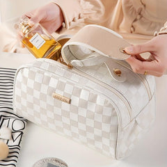 Checkerboard Large Cosmetic Storage Bag