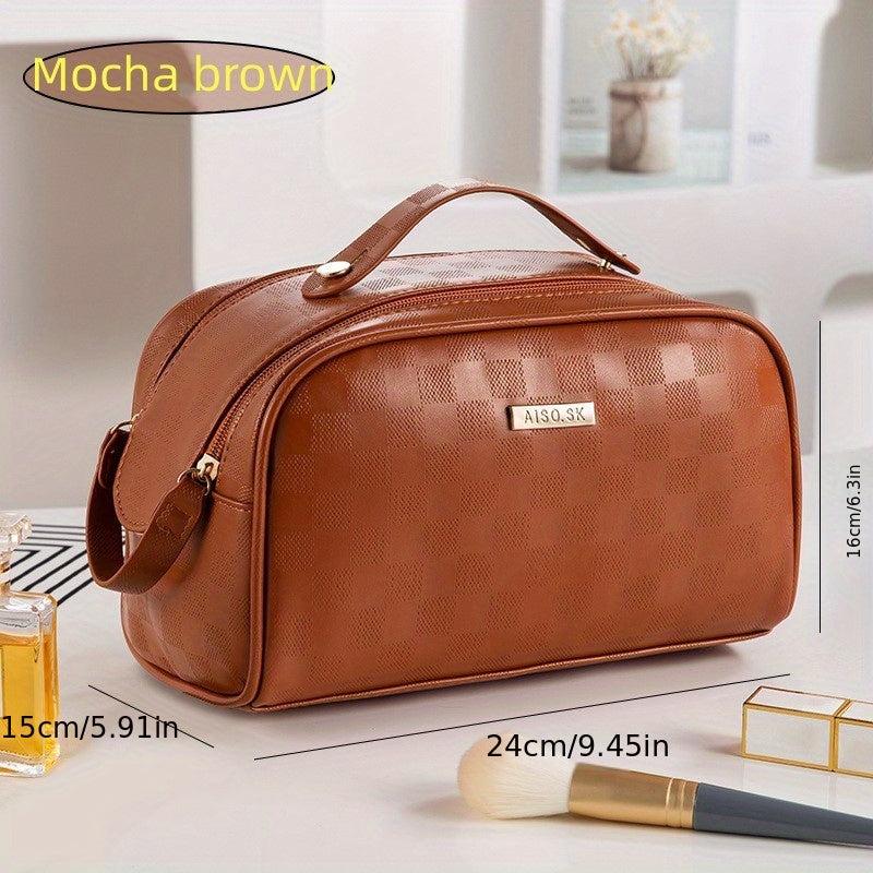 Checkerboard Large Cosmetic Storage Bag