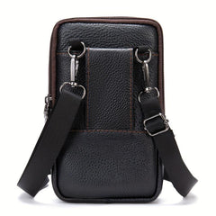 Men's Casual Leather Crossbody Bag Top Layer Cowhide Waist Bag