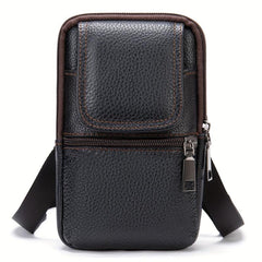 Men's Casual Leather Crossbody Bag Top Layer Cowhide Waist Bag