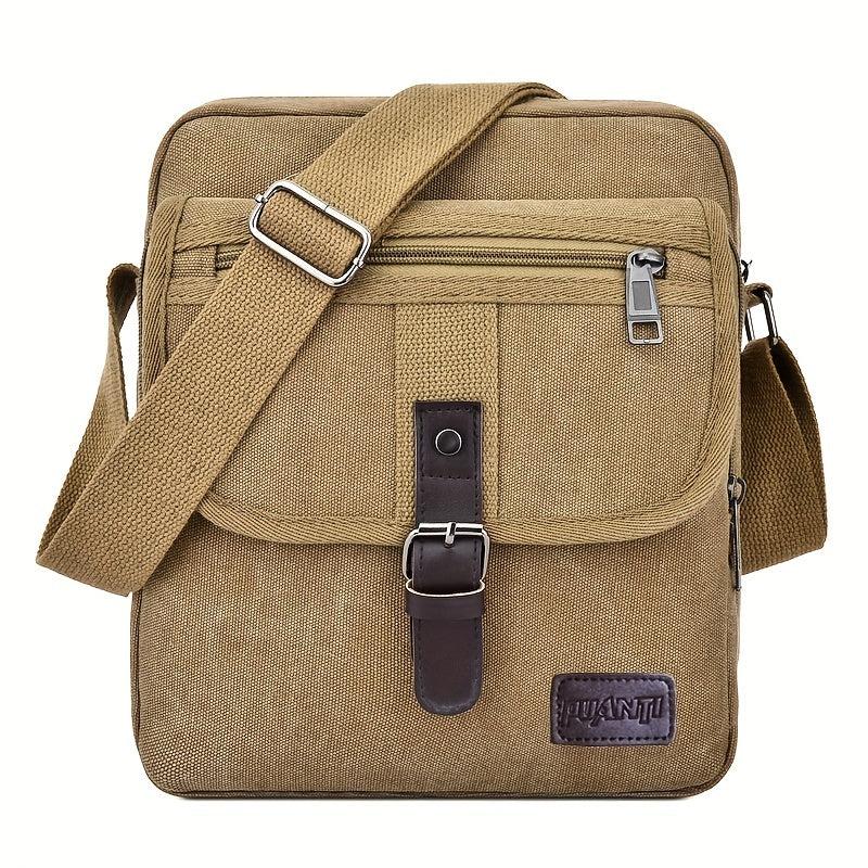 Men's Canvas Crossbody Messenger Bag Thickened Material Large Capacity