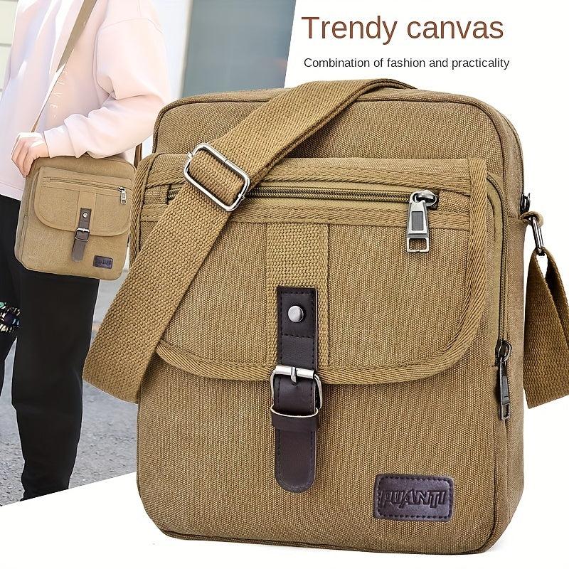Men's Canvas Crossbody Messenger Bag Thickened Material Large Capacity