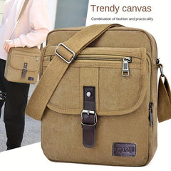 Men's Canvas Crossbody Messenger Bag Thickened Material Large Capacity