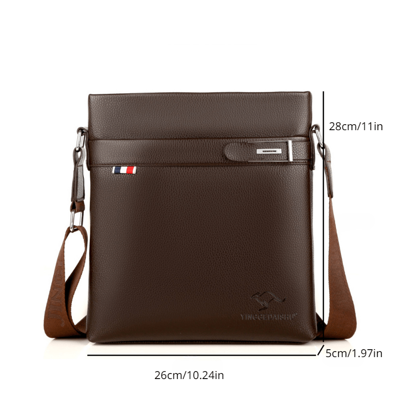 Men's PU Leather Shoulder Bag Business Style Messenger Crossbody Handbag