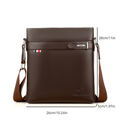 Men's PU Leather Shoulder Bag Business Style Messenger Crossbody Handbag