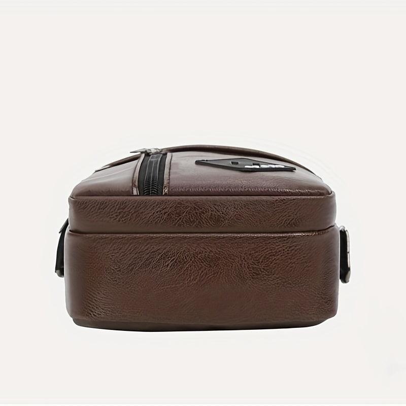 PU Leather Business Men's Shoulder Messenger Bag