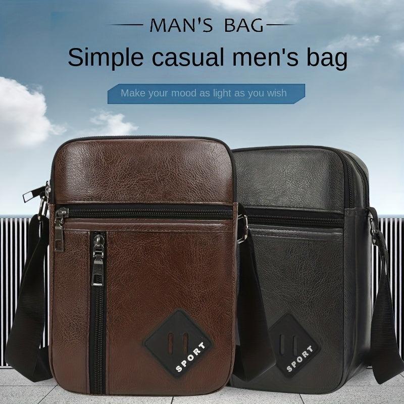 PU Leather Business Men's Shoulder Messenger Bag