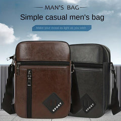 PU Leather Business Men's Shoulder Messenger Bag