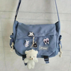 Nylon Shoulder Bag Large Capacity Messenger Bag Student School Bag