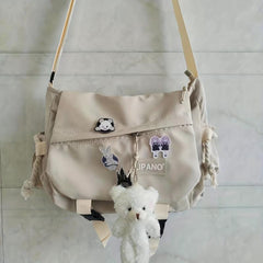 Nylon Shoulder Bag Large Capacity Messenger Bag Student School Bag