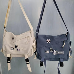 Nylon Shoulder Bag Large Capacity Messenger Bag Student School Bag