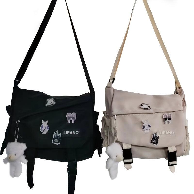 Nylon Shoulder Bag Large Capacity Messenger Bag Student School Bag