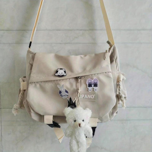 Nylon Shoulder Bag Large Capacity Messenger Bag Student School Bag