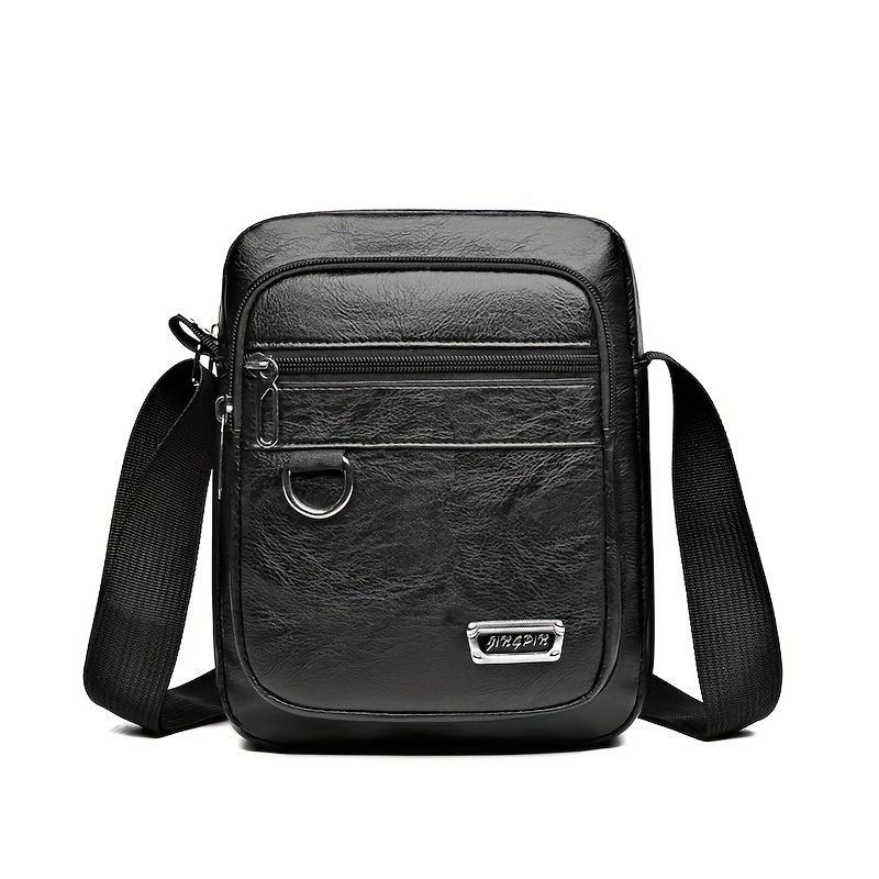 Men's Business Casual Crossbody Bag Soft Leather Small Backpack