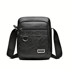 Men's Business Casual Crossbody Bag Soft Leather Small Backpack