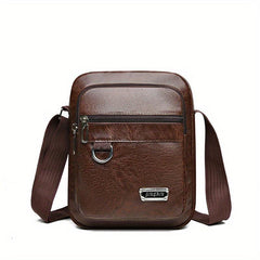 Men's Business Casual Crossbody Bag Soft Leather Small Backpack