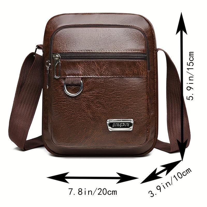 Men's Business Casual Crossbody Bag Soft Leather Small Backpack
