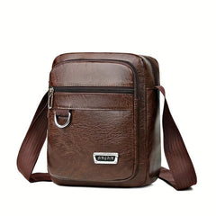 Men's Business Casual Crossbody Bag Soft Leather Small Backpack