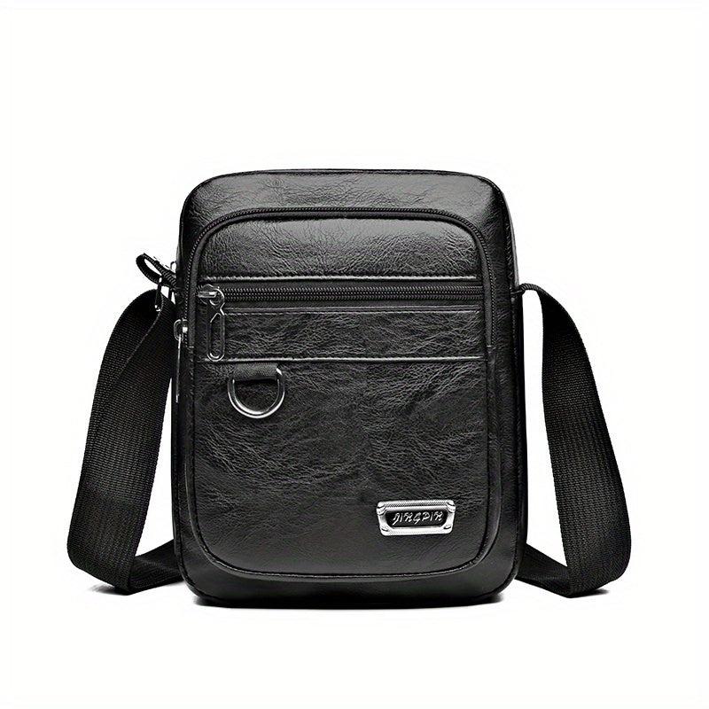 Men's Business Casual Crossbody Bag Soft Leather Small Backpack