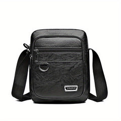 Men's Business Casual Crossbody Bag Soft Leather Small Backpack