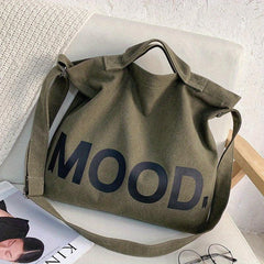 Men's Canvas Print Shoulder Messenger Bag Large Capacity