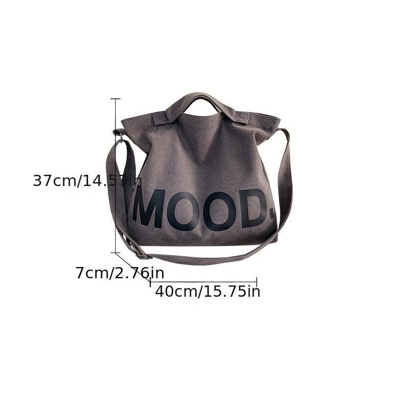 Men's Canvas Print Shoulder Messenger Bag Large Capacity