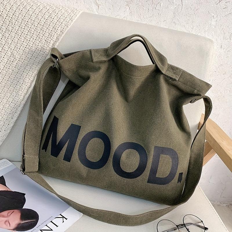 Men's Canvas Print Shoulder Messenger Bag Large Capacity