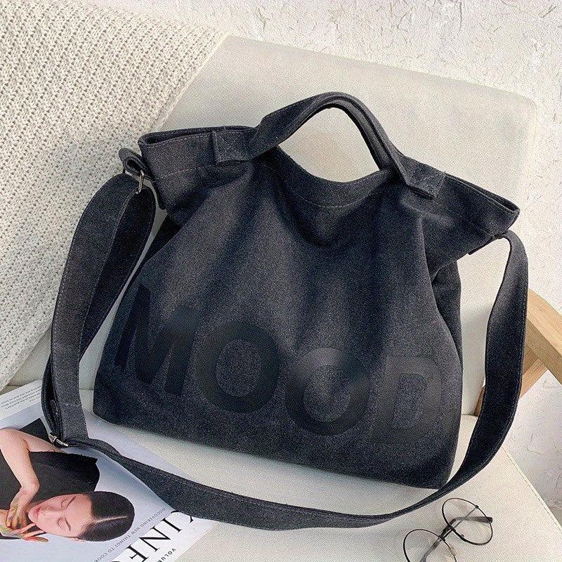 Men's Canvas Print Shoulder Messenger Bag Large Capacity