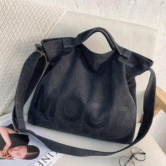 Men's Canvas Print Shoulder Messenger Bag Large Capacity