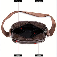 Men's Cow Leather Single Shoulder Crossbody Bag