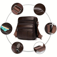 Men's Cow Leather Single Shoulder Crossbody Bag