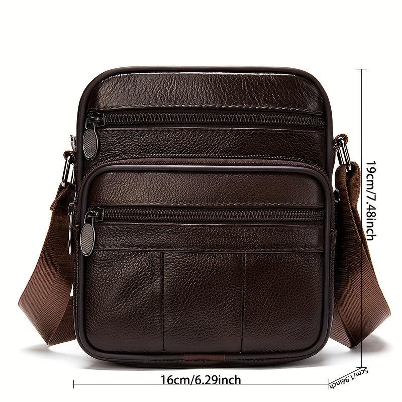 Men's Cow Leather Single Shoulder Crossbody Bag