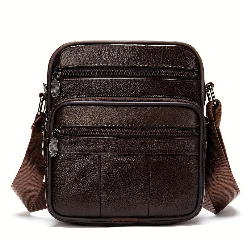 Men's Cow Leather Single Shoulder Crossbody Bag