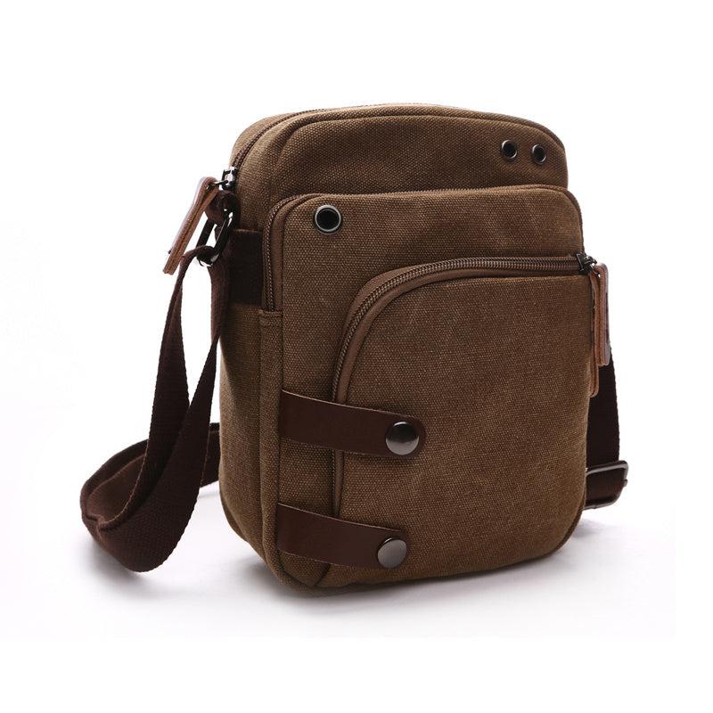 Men's Classic Solid Canvas Shoulder Bag