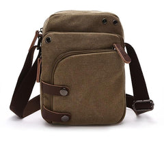 Men's Classic Solid Canvas Shoulder Bag