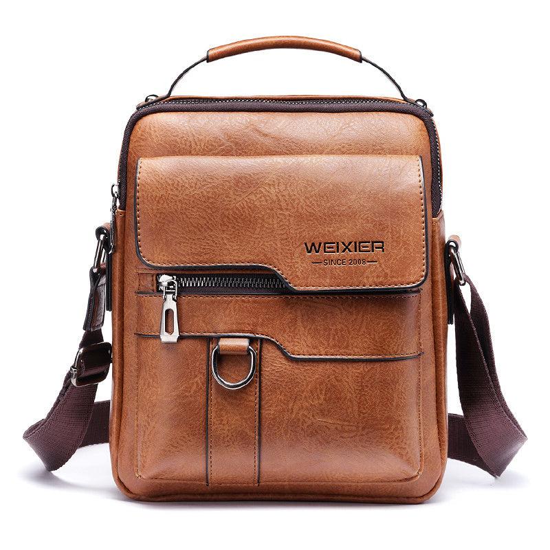 Vintage Leather Vertical Shoulder Bag