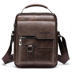 Vintage Leather Vertical Shoulder Bag