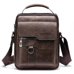 Vintage Leather Vertical Shoulder Bag