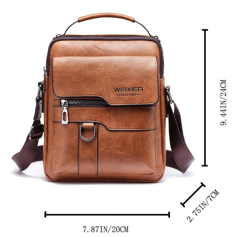Vintage Leather Vertical Shoulder Bag