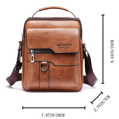 Vintage Leather Vertical Shoulder Bag