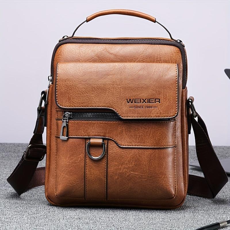 Vintage Leather Vertical Shoulder Bag