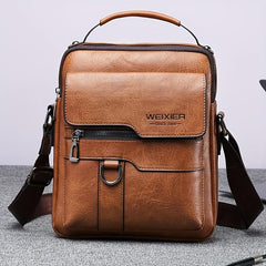 Vintage Leather Vertical Shoulder Bag