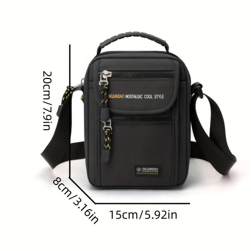 Men's Casual Vertical Shoulder Bag Nylon Cloth Crossbody Bag