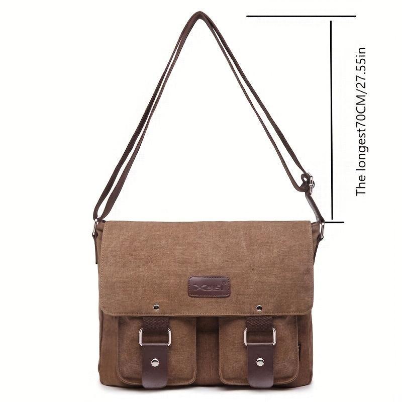 Men's Canvas Shoulder Casual Messenger Bag Gift For Father