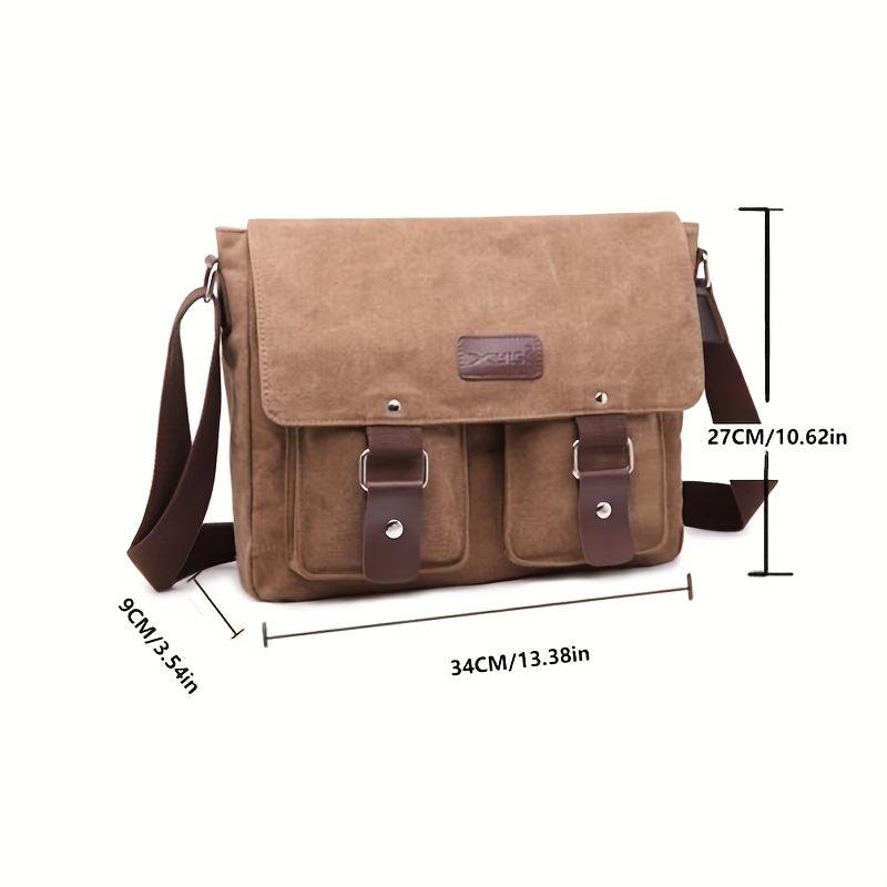 Men's Canvas Shoulder Casual Messenger Bag Gift For Father