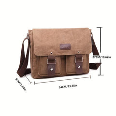 Men's Canvas Shoulder Casual Messenger Bag Gift For Father
