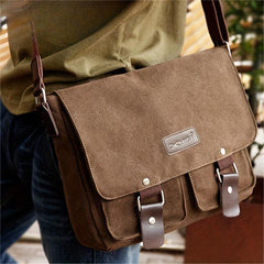 Men's Canvas Shoulder Casual Messenger Bag Gift For Father