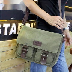Men's Canvas Shoulder Casual Messenger Bag Gift For Father