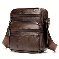 Men's First Layer Cowhide Crossbody Bag Business Leather Shoulder Bag