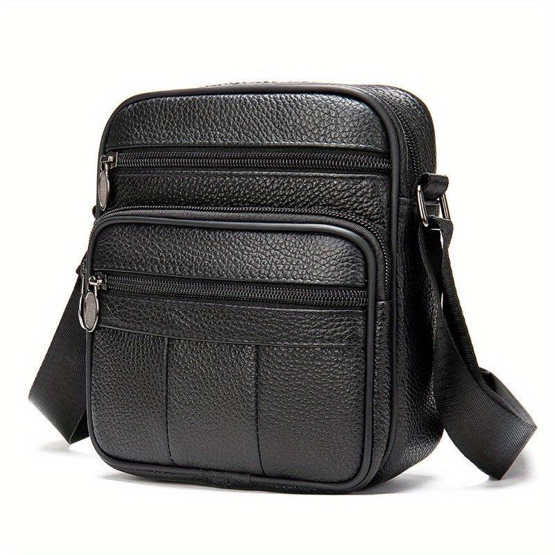 Men's First Layer Cowhide Crossbody Bag Business Leather Shoulder Bag